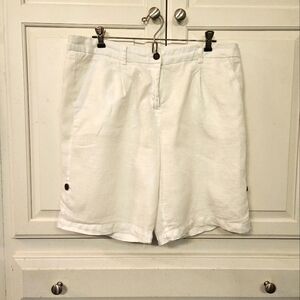 White Linen Shorts XL